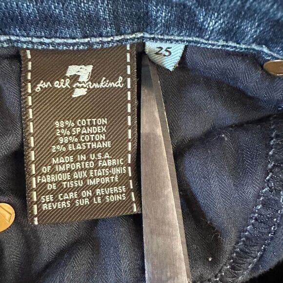 7 For All Mankind Bootcut Raw Hem Jeans Size 25 - Picture 5 of 9